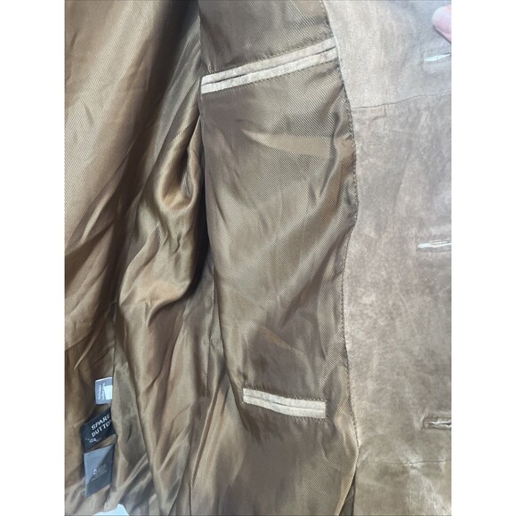 Apt. 9 Men’s Suede Sport Coat Blazer Jacket Tan Brown 2-Button Classic Lined 44R - Picture 7 of 10